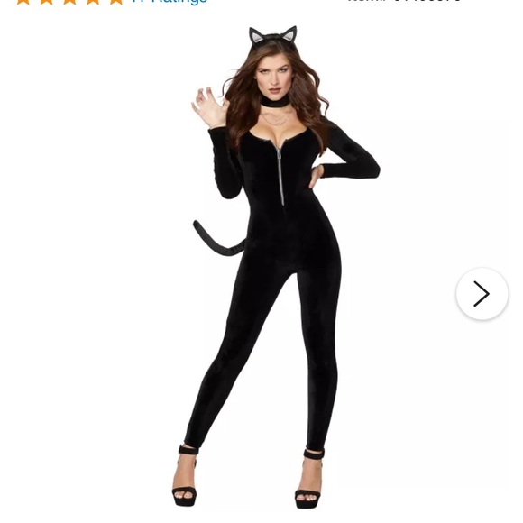 Spirit Halloween, sexy cat bodysuit with tail s - Picture 1 of 6